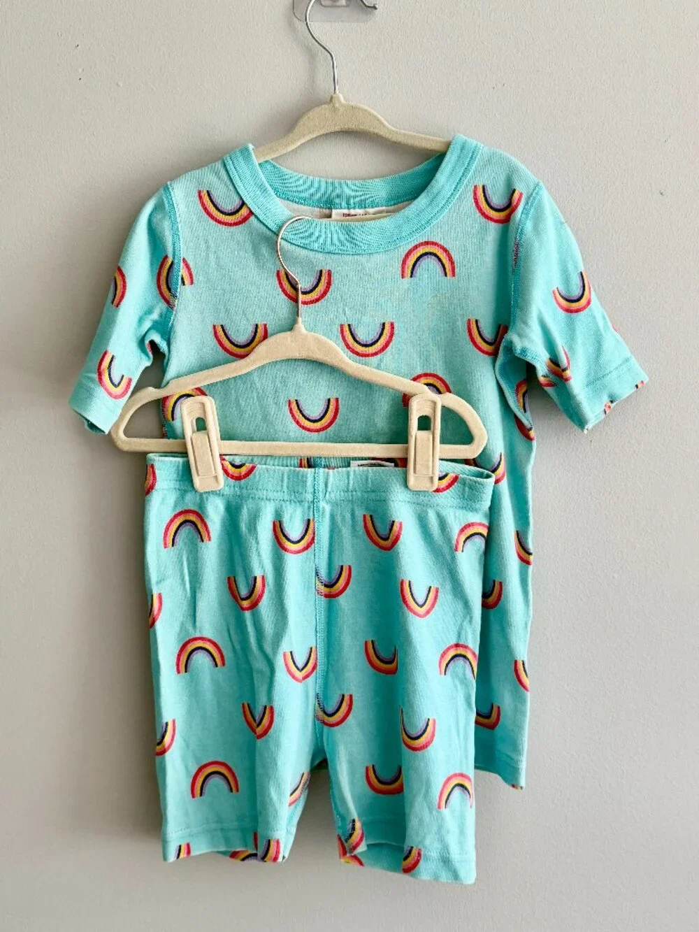 Hanna Andersson Organic Cotton Rainbow Short Sleeve Pajama Set Size 6-7